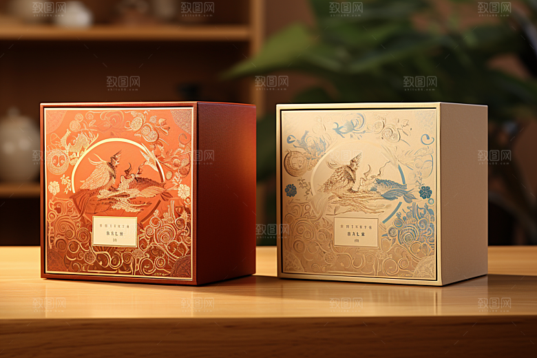 中式礼盒实物包装设计样机