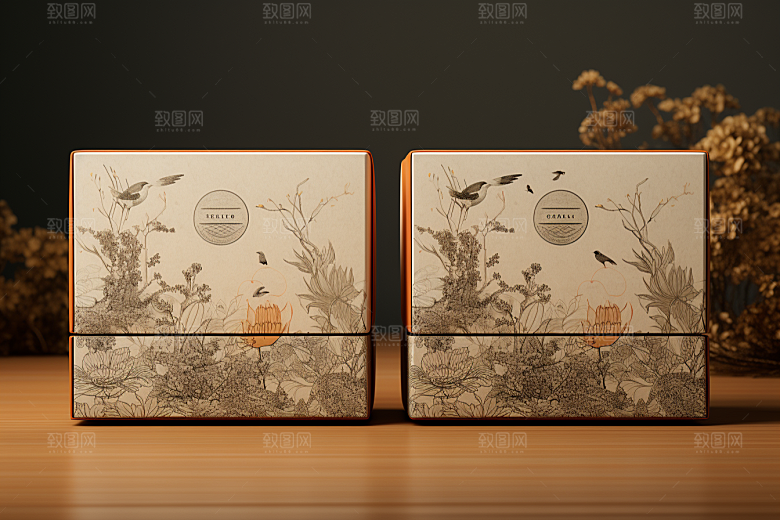 中式礼盒中国风礼物样机