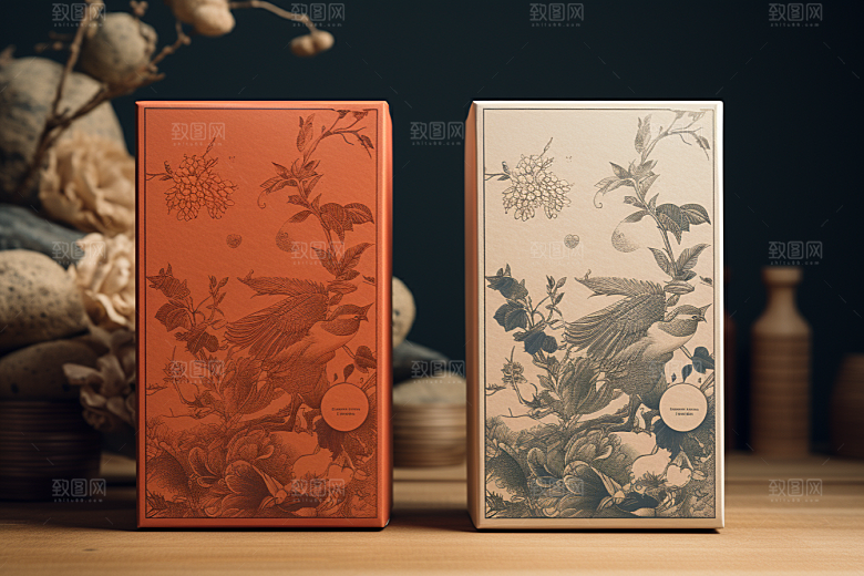 中式礼盒高端清新样机