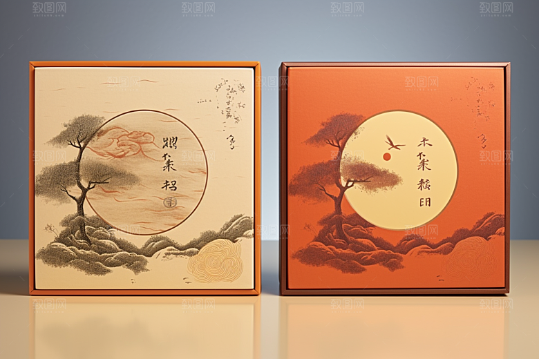 中式礼盒立体中国风样机