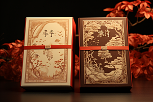 中式礼盒礼物包装设计样机