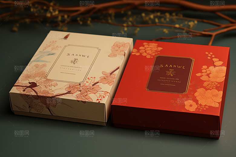 中式礼盒实物包装设计样机