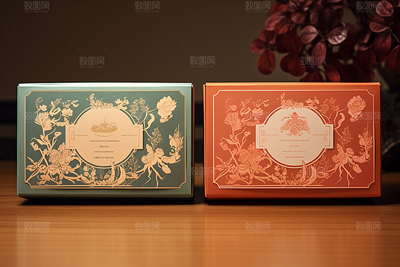 中式礼盒实物清新样机