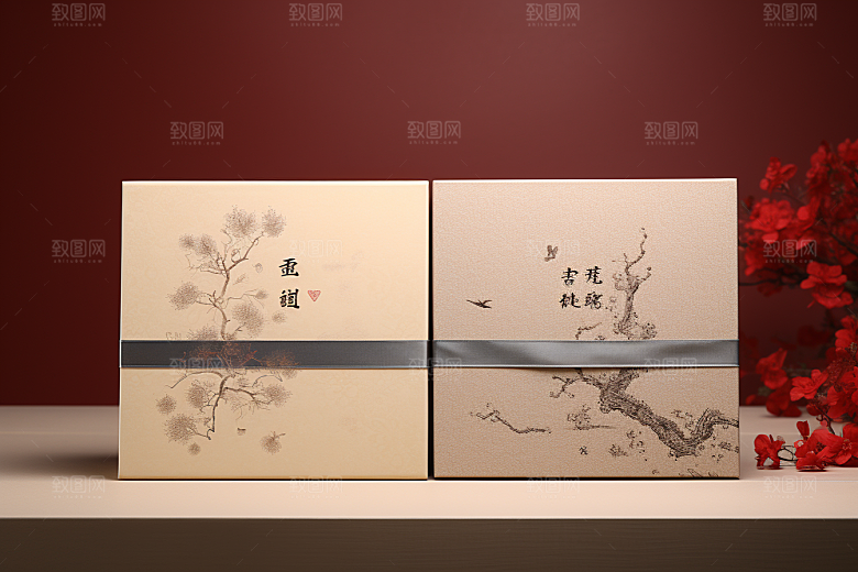 中式礼盒中国风礼物样机