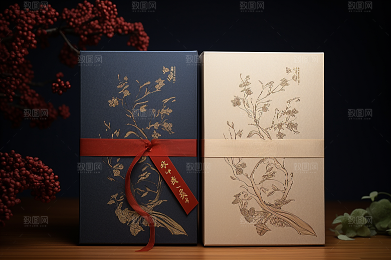 中式礼盒高端雅致样机