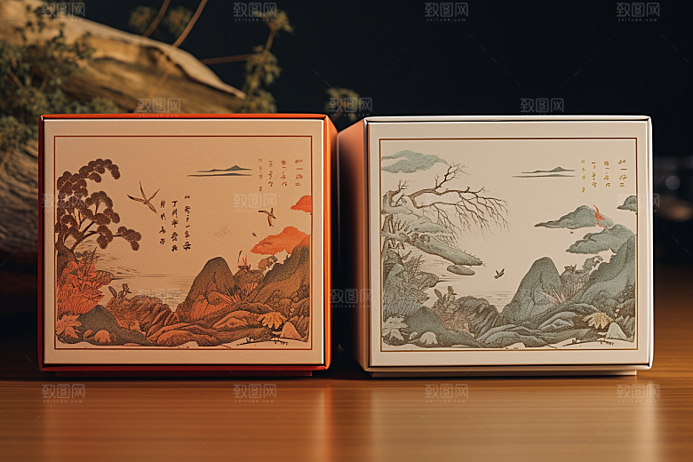 中式礼盒大气雅致样机