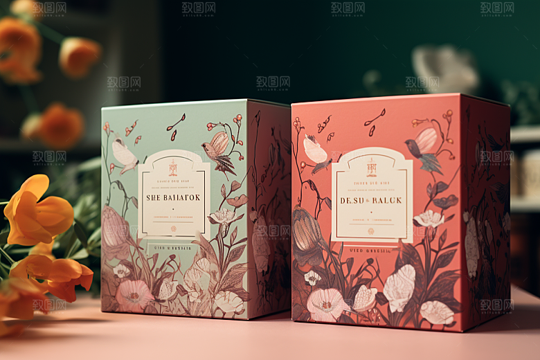 中式礼盒中国风礼物样机