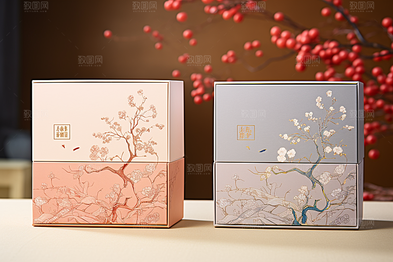 中式礼盒礼物中国风样机
