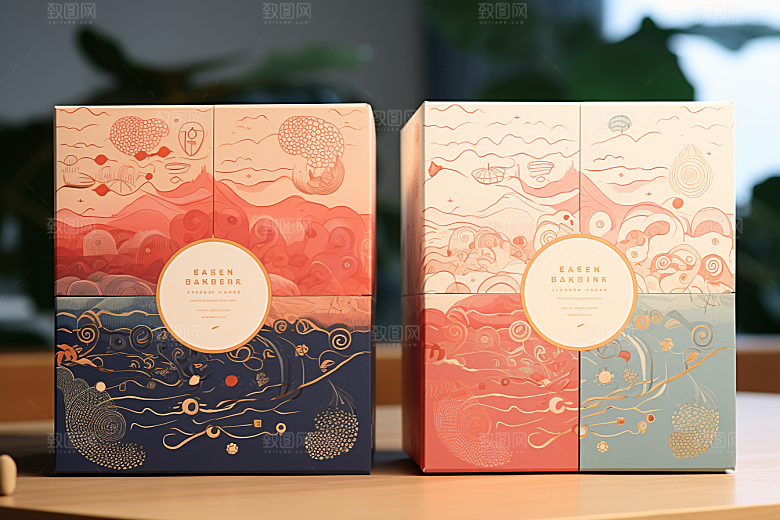 中式礼盒高端礼物样机