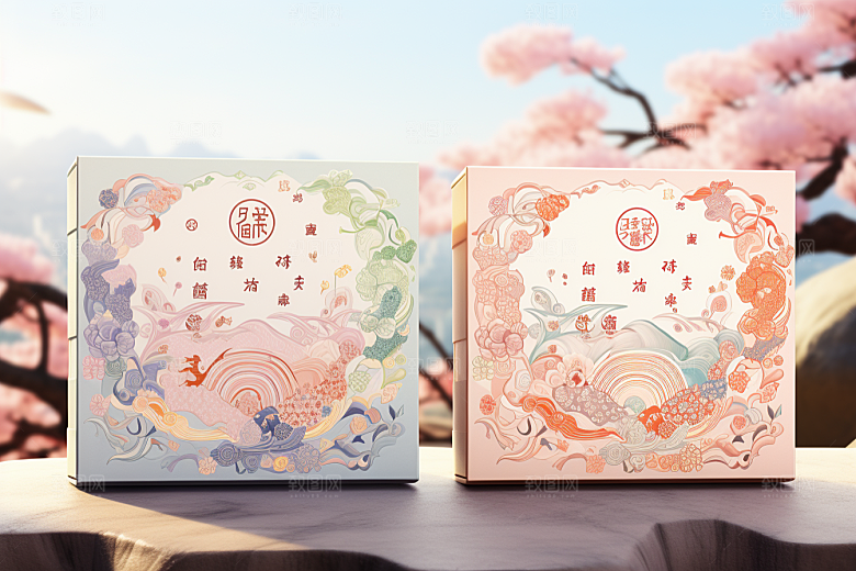 中式礼盒雅致大气样机