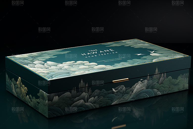 中式礼盒雅致礼物样机