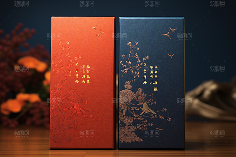 中式礼盒中国风实物样机