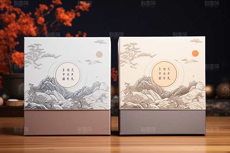中式礼盒实物立体样机