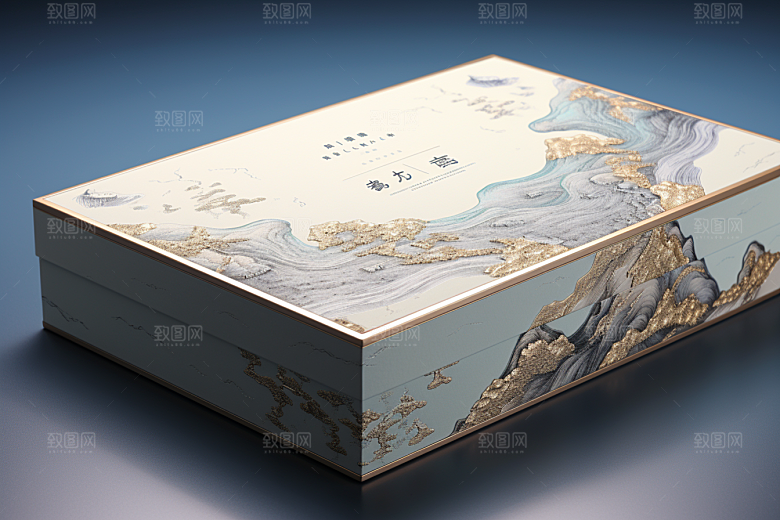中式礼盒礼物立体样机