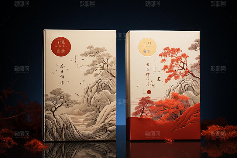 中式礼盒礼物大气样机