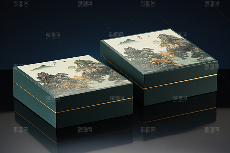 中式礼盒立体雅致样机