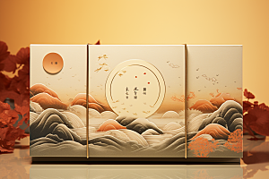 中式礼盒大气实物样机