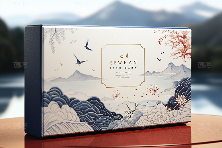中式礼盒高端雅致样机