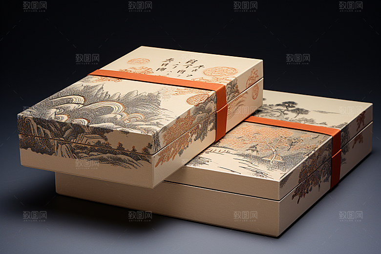 中式礼盒包装设计雅致样机