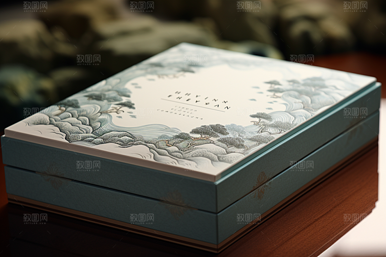 中式礼盒包装设计雅致样机