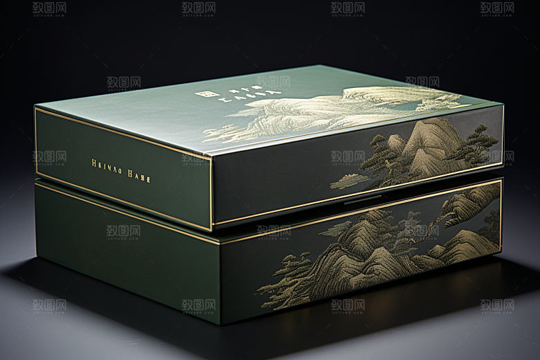 中式礼盒实物立体样机