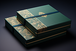 中式礼盒包装设计清新样机