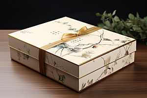 中式礼盒包装盒礼物样机