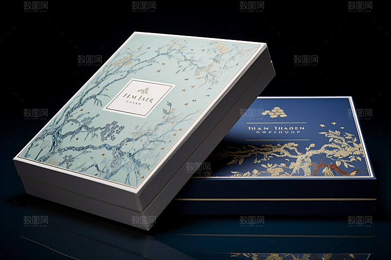 中式礼盒雅致中国风样机