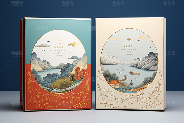 中式礼盒礼物雅致样机
