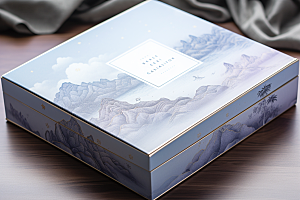 中式礼盒包装设计礼物样机