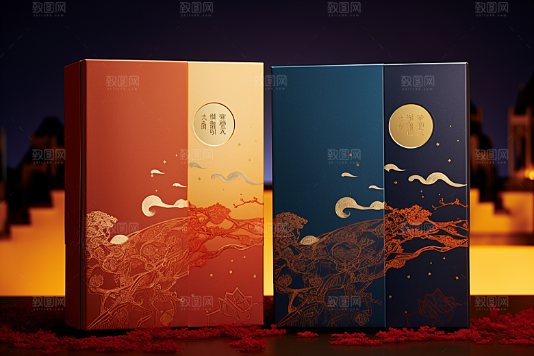 中式礼盒高端立体样机