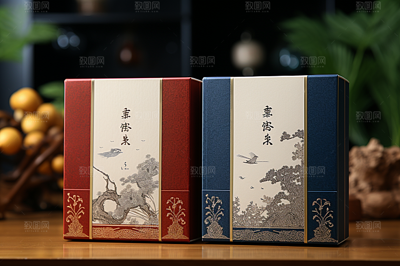 中式礼盒清新大气样机