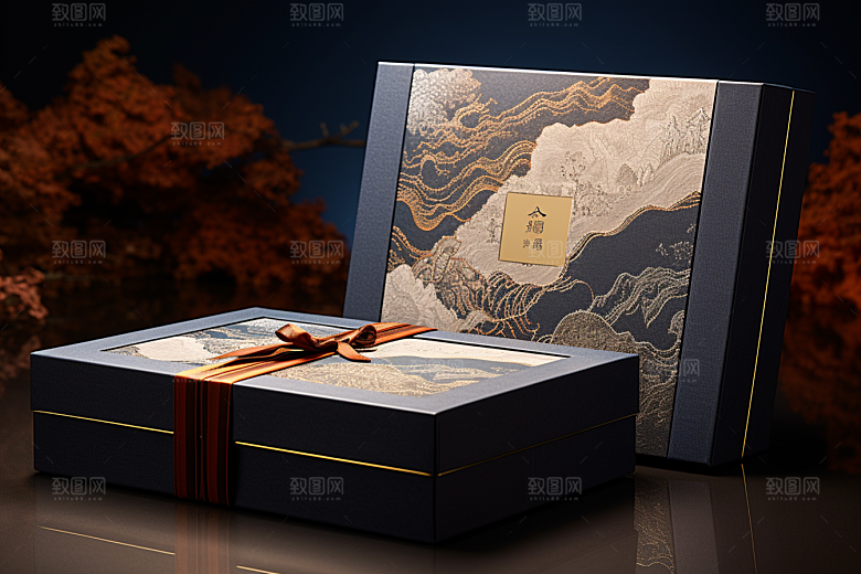 中式礼盒包装设计中国风样机