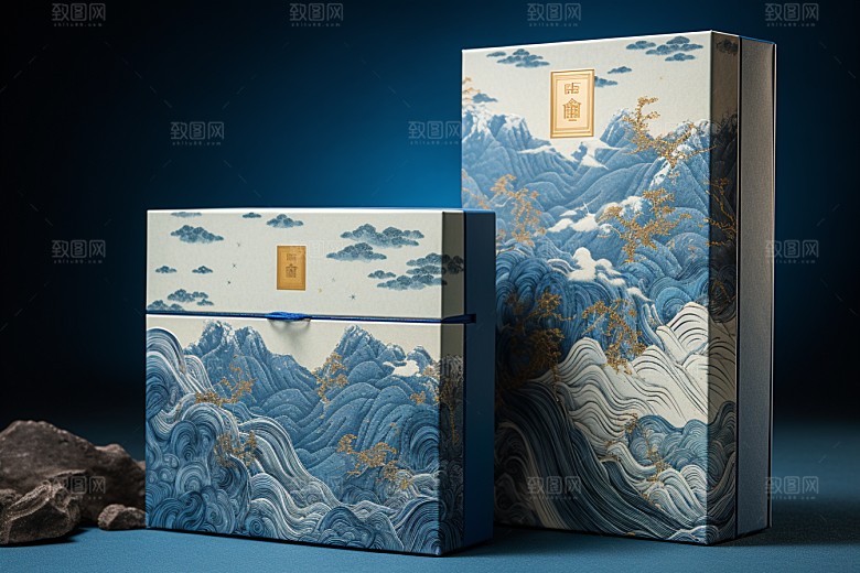中式礼盒包装设计中国风样机