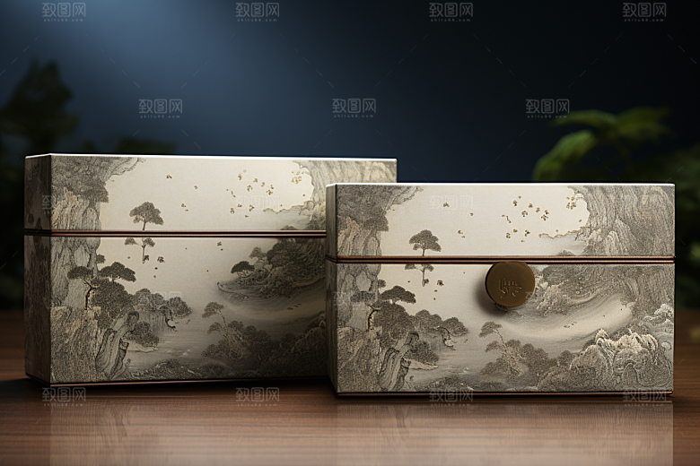 中式礼盒高端立体样机
