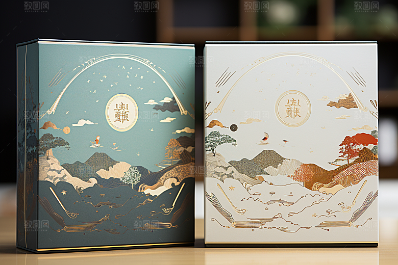 中式礼盒礼物实物样机