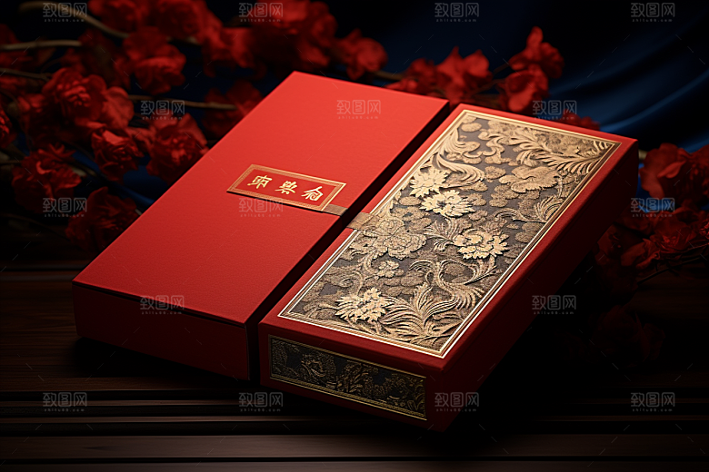 中式礼盒中国风礼物样机