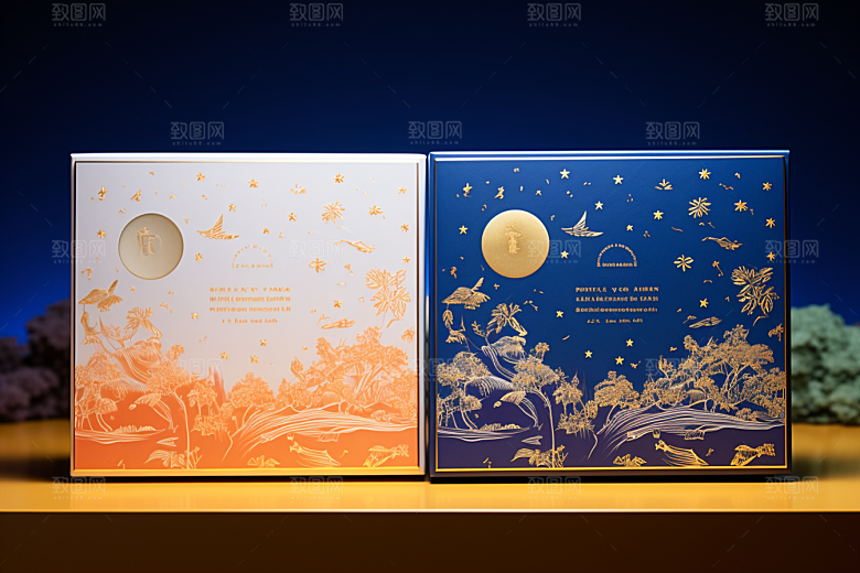 中式礼盒立体包装设计样机