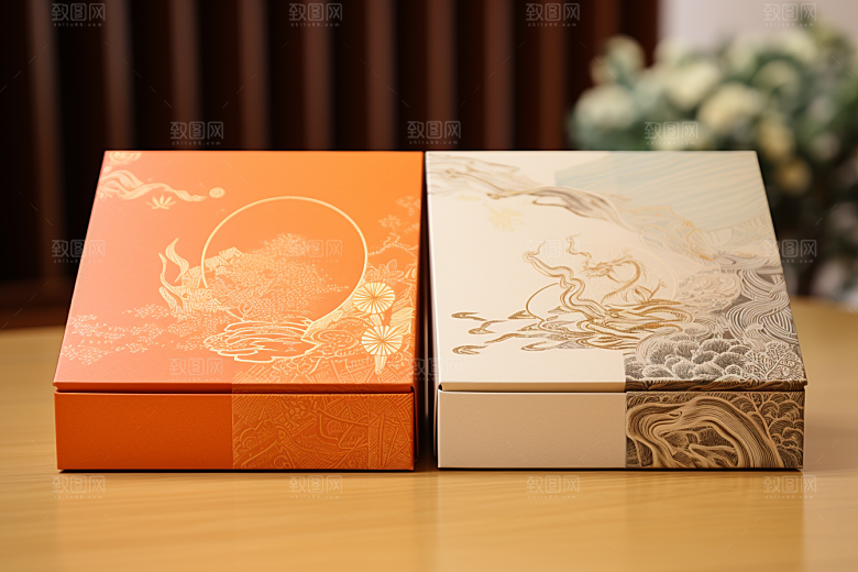 中式礼盒中国风清新样机