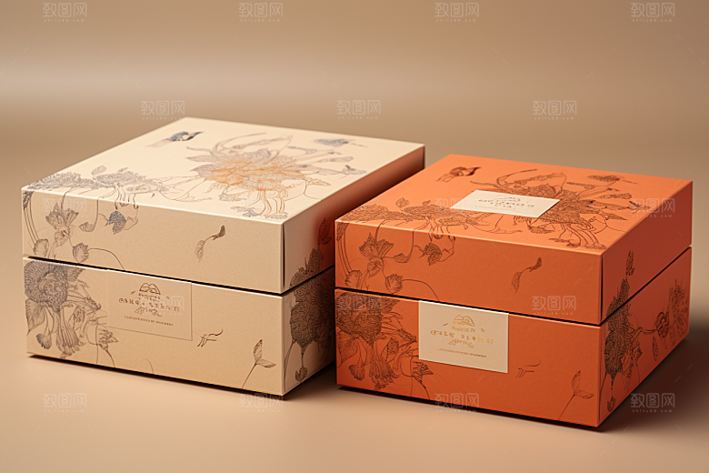 中式礼盒雅致清新样机