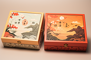 中式礼盒雅致礼物样机