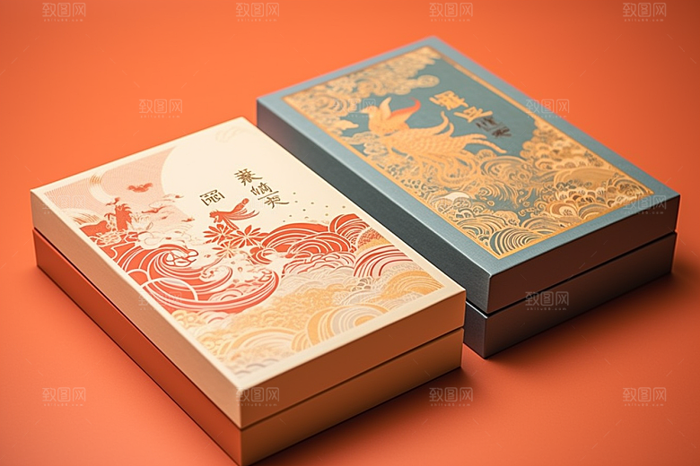 中式礼盒中国风立体样机