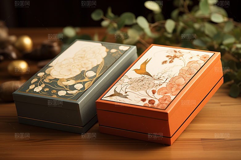 中式礼盒包装设计雅致样机
