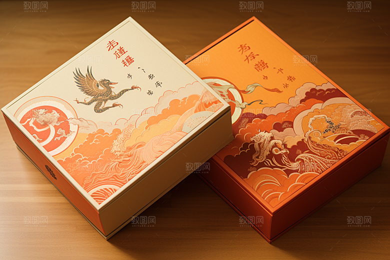 中式礼盒中国风包装盒样机