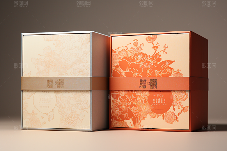 中式礼盒包装盒高端样机