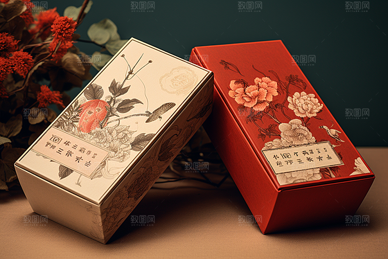 中式礼盒包装设计高端样机