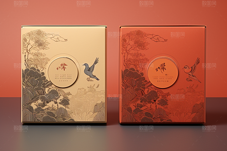 中式礼盒实物雅致样机
