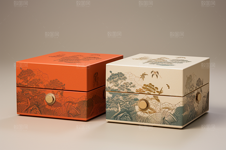 中式礼盒高端立体样机