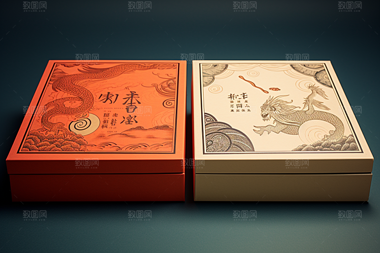 中式礼盒雅致包装设计样机