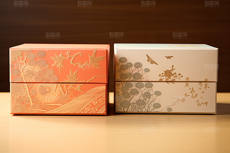 中式礼盒雅致礼物样机